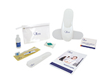 GÉNÉRALE DE SANTÉ ADULT HYGIENE KIT (PVC) | Personalised PVC washbag containing gel/shampoo, soap, tooth-brushing set, comb, slippers, welcome card and patient guide.